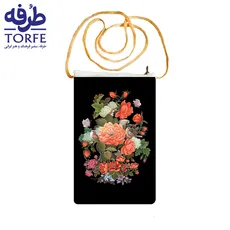 کیف موبایل و گذرنامه - طرح گل 4  اثر استاد بدرالسما 